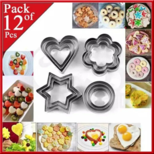 Pack Of 12 Stainless Steel Cookie Cutter